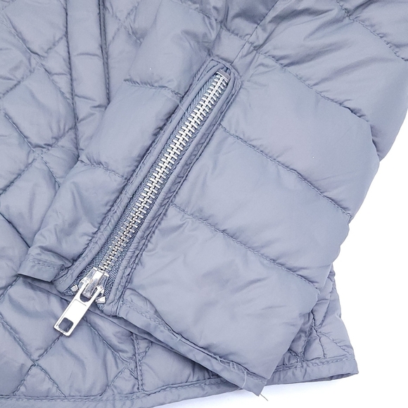 Bomboogie Pure Down Nylon Puffer Lightweight Jacket Full Zip Quilted Grey - Picture 10 of 11